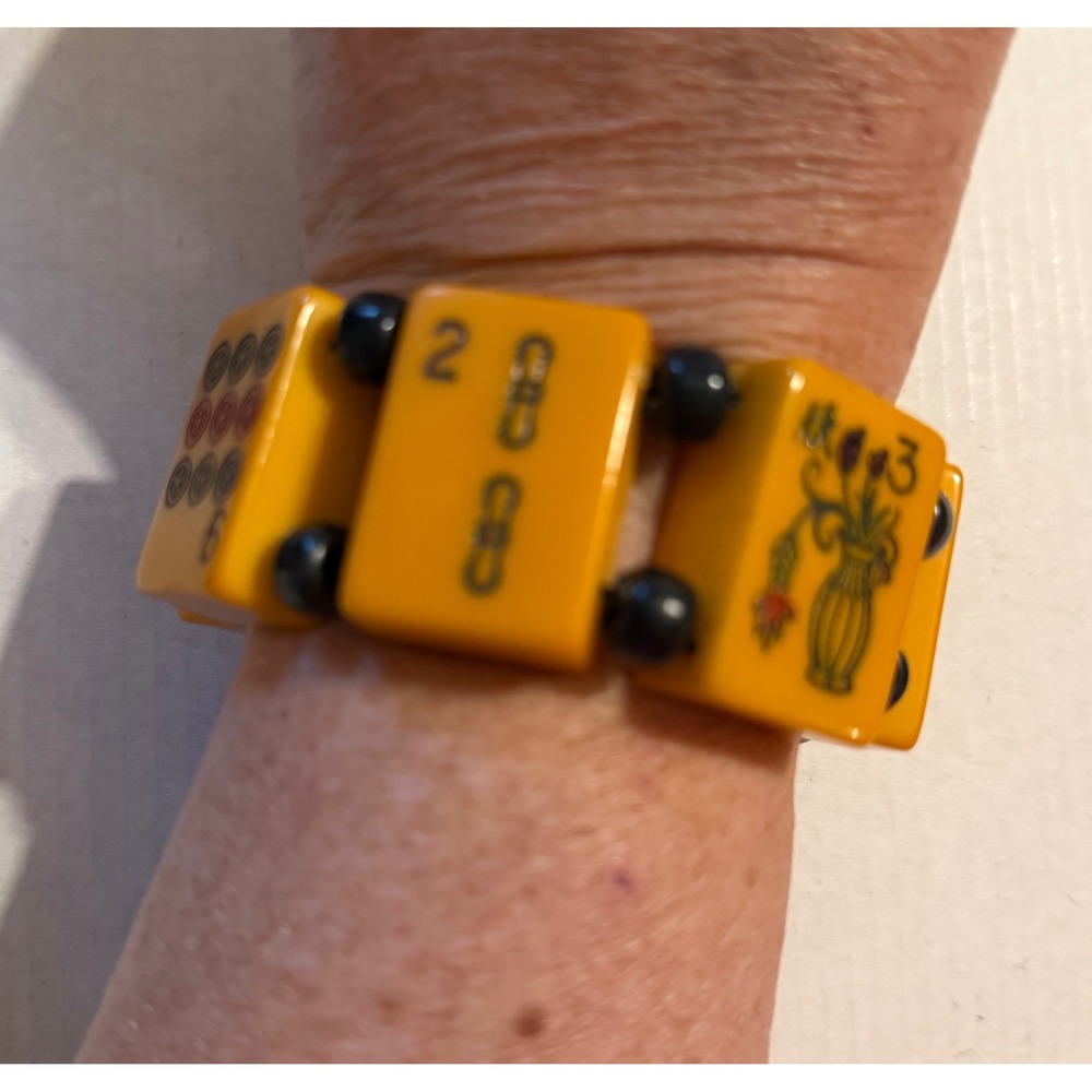 Vintage Bakelite Mah Jong Tile Bracelet